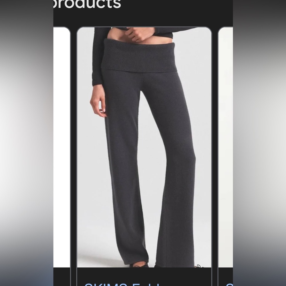 SKIMS Charcoal Wide Leg Pants